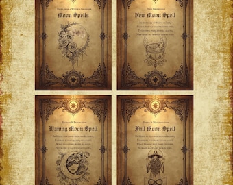 Lunar Magic • Book of Shadows Pages • Witchcraft Printable • Moon Ritual Spells