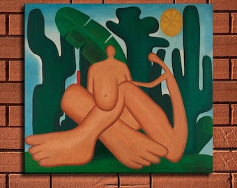 30x24 inches Tarsila do Amaral &quot;Antropofagia, 1929&quot; New HD print on canvas ready to hang large size picture home decor wall painting