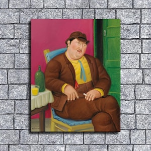 30x24 Inches Fernando Botero inspired Art Print. New HD print. Canvas ready to hang. Large poster. Pop Art canvas. Home decor wall painting