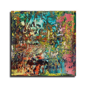 24x24 inches Gerhard Richter inspired Art Print. New HD print. Canvas ready to hang. Large poster. Pop Art canvas. Home decor wall painting
