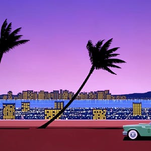 Hiroshi Nagai Waterproof Vinyl Fabric canvas HD Print, Wall Home decor, Ready to hang