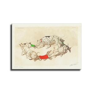 Boris O’Klein Dogs Waterproof Vinyl Fabric canvas HD Print, Ready to hang