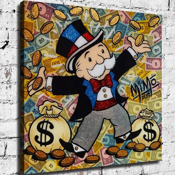 Alec Monopoly Waterproof Vinyl Fabric Canvas HD Print, Wall Home