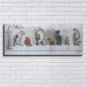 Boris O’Klein Dogs Waterproof Vinyl Fabric canvas HD Print, Ready to hang