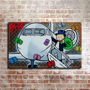 Alec Monopoly Waterproof Vinyl Fabric canvas HD Print, Wall Home decor, Ready to hang