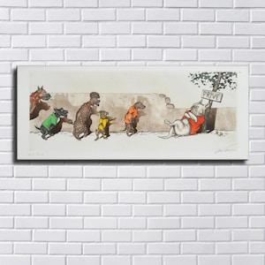 Boris O’Klein Dogs Waterproof Vinyl Fabric canvas HD Print, Ready to hang