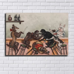 Boris O’Klein Dogs Waterproof Vinyl Fabric canvas HD Print, Ready to hang