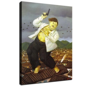 30x24 Inches Fernando Botero inspired Art Print. New HD print. Canvas ready to hang. Large poster. Pop Art canvas. Home decor wall painting
