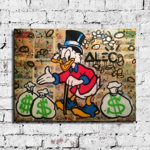 Alec Monopoly Waterproof Vinyl Fabric canvas HD Print, Wall Home decor, Ready to hang
