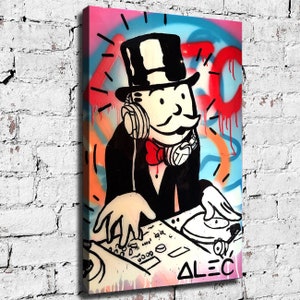 Alec Monopoly Waterproof Vinyl Fabric canvas HD Print, Wall Home decor, Ready to hang