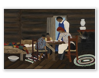 Horace Pippin 'Giving Thanks' waterdicht vinyl stof canvas HD-print, klaar om op te hangen