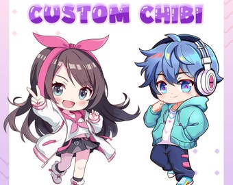 CUSTOM CHIBI, Cartoon, Fanart, Original Character Anime Pngtuber Commission Twitch, Chibi logo, Cute Chibi, Chibi Emotes