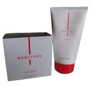 Avon HerStory Her Story Eau de Parfum 50 ml + Perfumed Body Lotion Set Neu Absolut Einzigartig Eau de Parfume Spray 50 ml Sehr selten