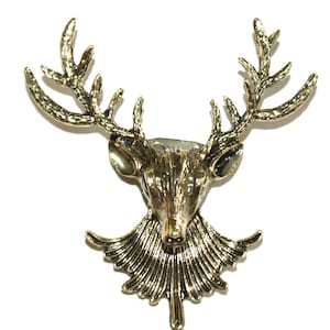 Cute Metal Deer Brooch | Christmas Reindeer Brooch | Stag Brooch - Dear Head Brooch | Brooch Gift