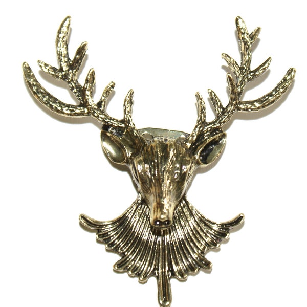 Cute Metal Deer Brooch | Christmas Reindeer Brooch | Stag Brooch - Dear Head Brooch | Brooch Gift