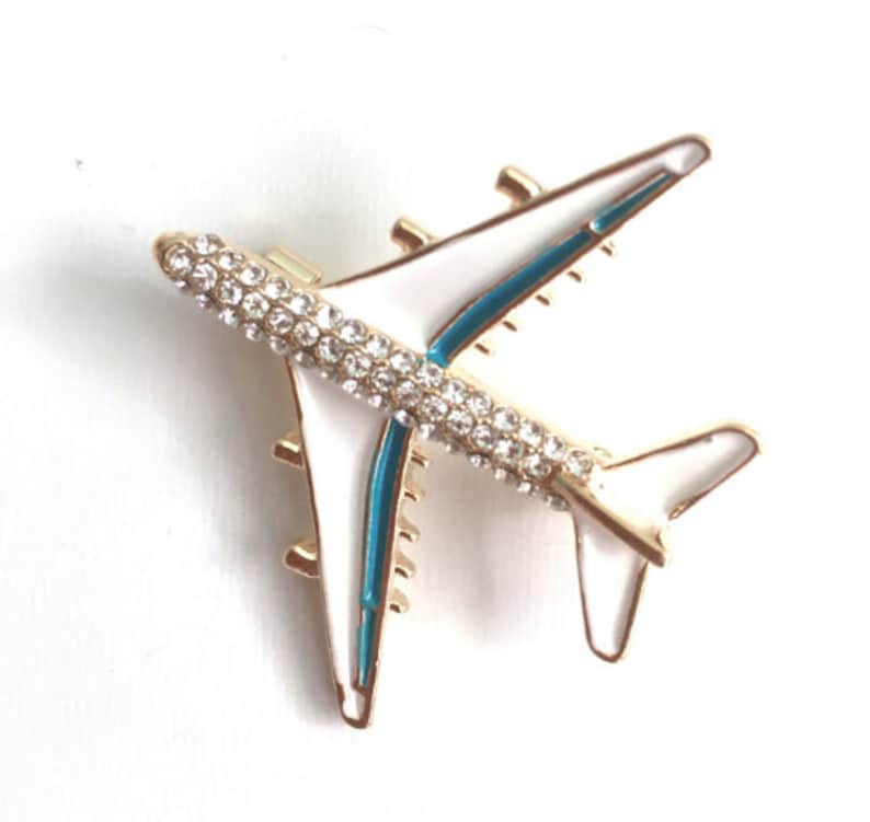 Airplane Brooch Enamel Airplane Gift Traveller Brooch Flight Attendant