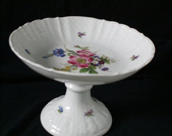 Plateau à gâteau en porcelaine Kaiser Germany vintage 1980 à motif floral - Vaisselle de service à collectionner pour fêtes et décorations