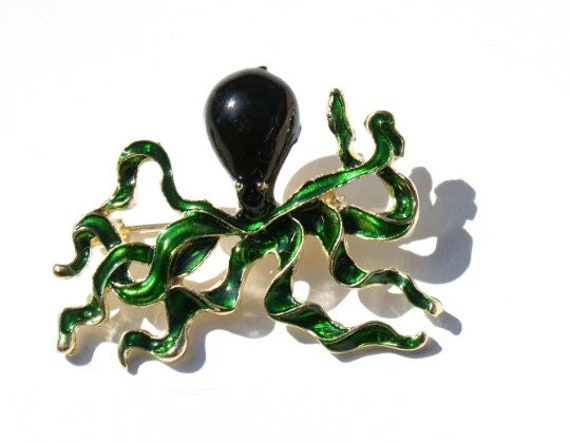 Blue Octopus Brooch | Rhinestones Octopus Brooch | Sea  display picture 3