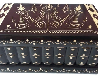 Huge puzzle box magic jewelry box treasure very large box hand carved wooden puzzle case hidden key storage