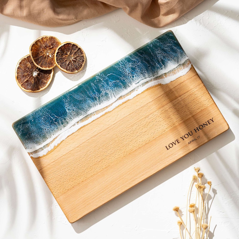 Epoxy Ocean Resin Charcuterie Board