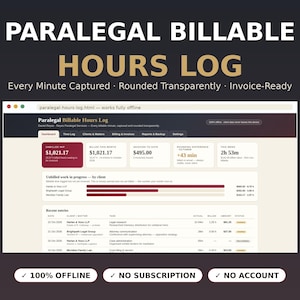 Paralegal Billable Hours Log App — Client and Matter Time Tracker with Invoice Summaries