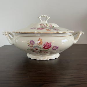 Vintage Covered Dish Tureen Tielsch Altwasser Germany 1930s