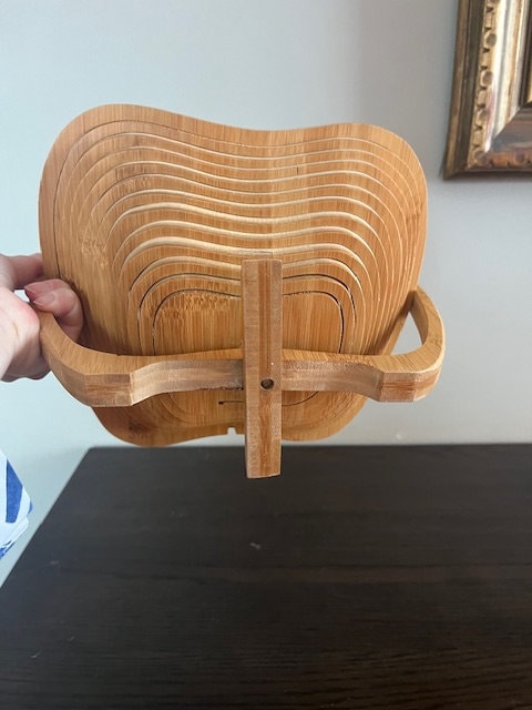 Corbeille à Fruits En Bois En Forme De Pomme Pliable - Dessous De Plat Déco Multifonction