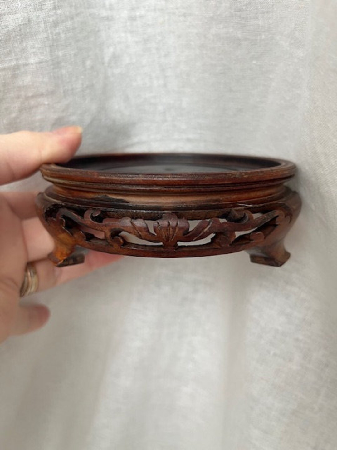 Vintage Chinese Wood Stand for a Bowl Vase Lamp Urn Fits Display Etsy