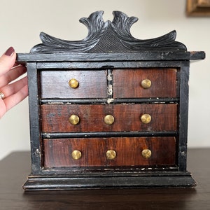 Antique wall drawers Cabinet, handcrafted with exquisite carvings, mini commode dresser