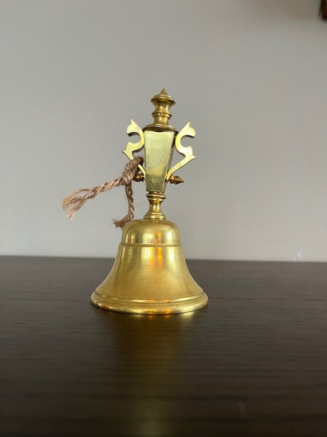 Vintage Brass Bell Desktop Handbell Etsy