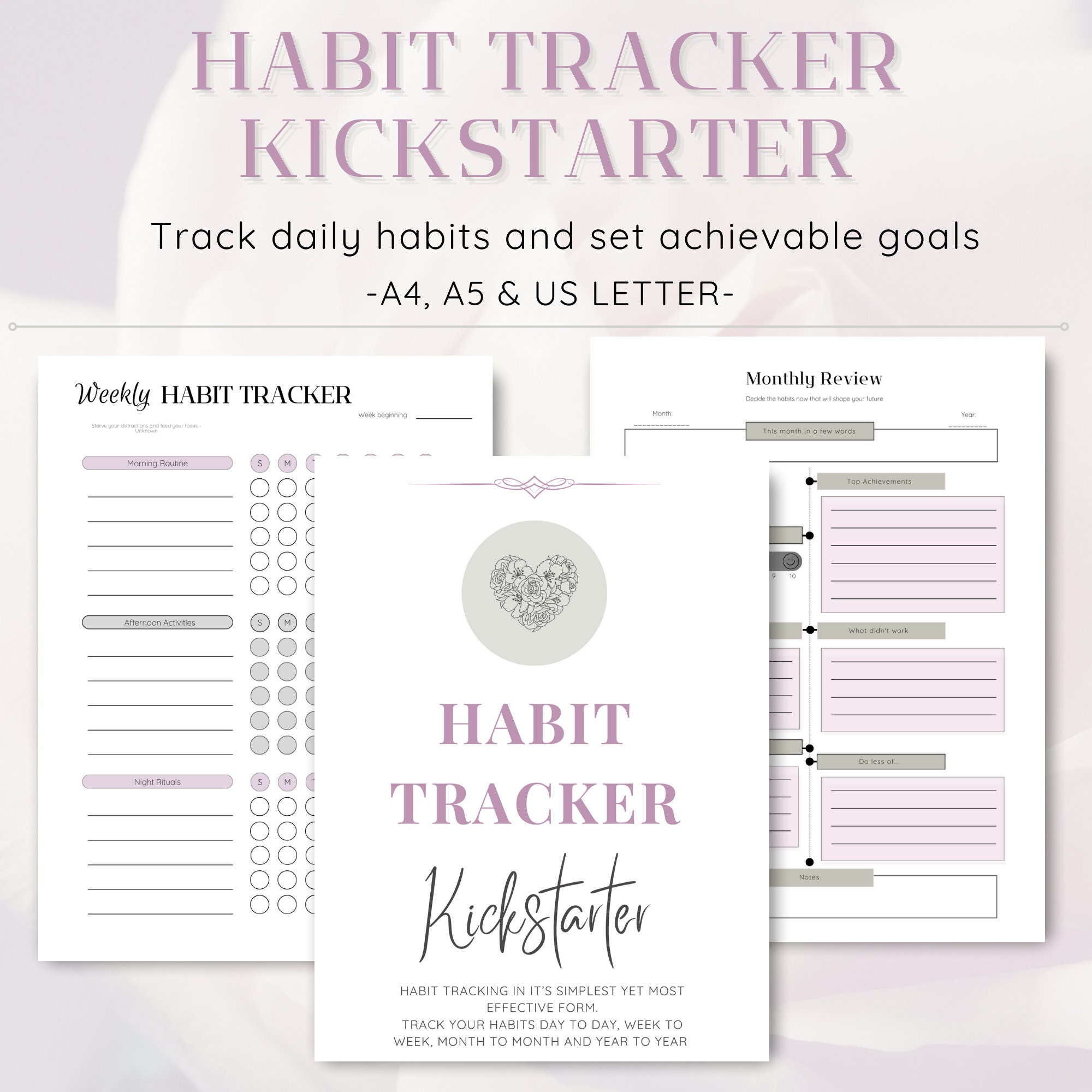 Daily Habit Tracker Printable Women's Lifestyle Habit Planner Digital ...