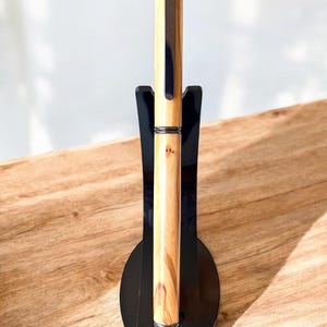 Turned olive wood pen, handcrafted in France