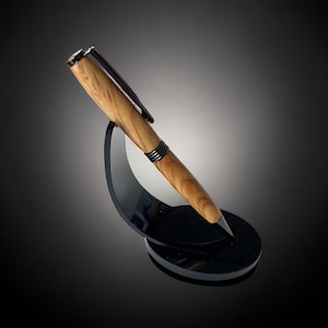 Pen in turned olive wood, artisanal and French manufacturing