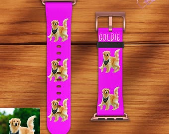Personalized Pet Photo iPhone Apple Watch Band: Custom Dog/Cat Pet Name