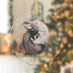 Custom Ferret Photo Ornament, Personalized Ferret Pet Christmas Acrylic Custom Picture Ornament creative personalized gifts