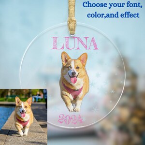 Personalized Puppy Picture Ornament, Custom Dog Ornament, Christmas Gifts, Gift For Dog Owners, Gift For Pet Lovers, Christmas Ornament Pet
