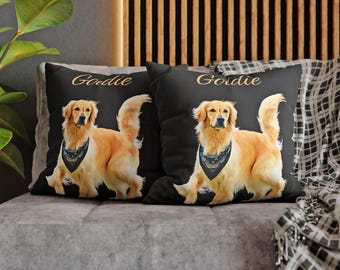 Custom Pet Pillow Case, Personalized Dog & Cat Photo Pillowcase, Custom Pet Gift for Pet Lovers, Pet Loss Gifts, Pet Portraits