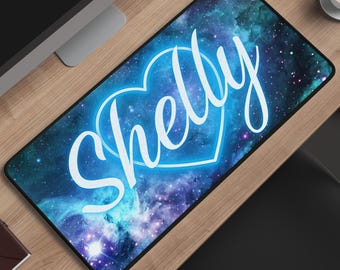 Personalized Galaxy Desk Mat, Custom Name Mousepad, Gaming Gift