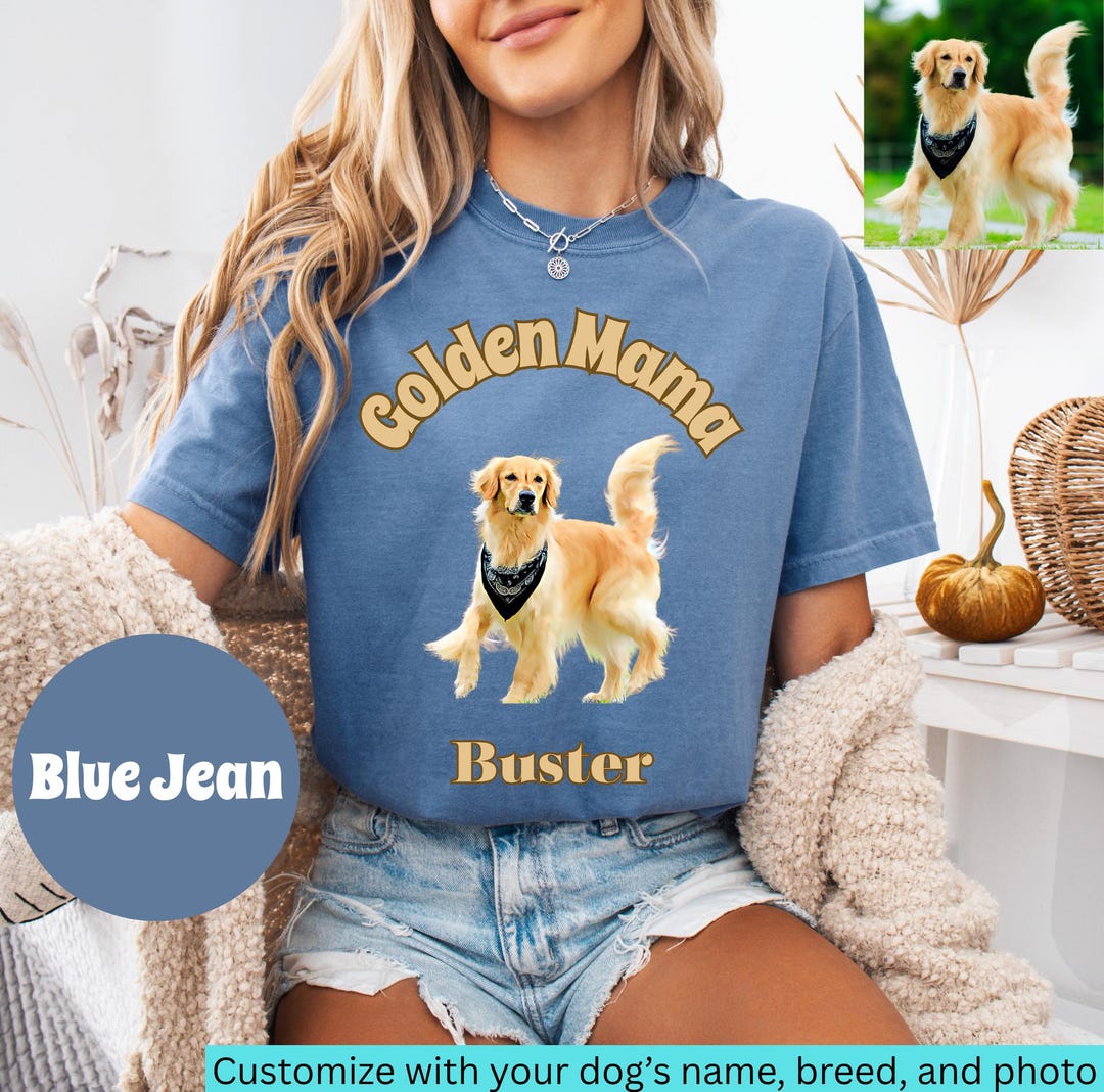 Custom Golden Retriever Comfort Colors Shirt Personalized Pet Shirt Dog ...