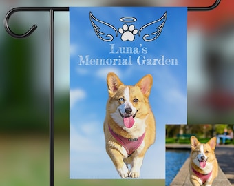 Personalized Pet Photo Garden Flag: Custom Dog Memorial Yard Banner