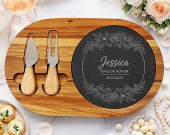 Personalized Cheese Board Engraved for Maid of Honor and Bridesmaid Gift