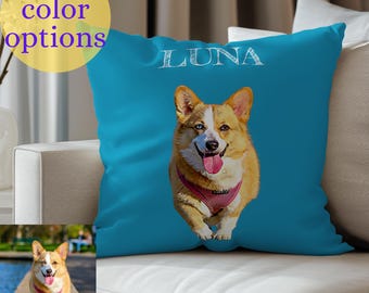 Custom Pet Pillow from Photo | Personalized Dog/Cat Throw Pillow | Double Printed Pet Pillow | Pet Memorial Gift | Christmas gifts