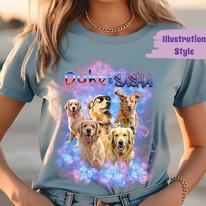 Custom Comfort Colors® Retro Dog Shirt, Personalized Pet Tee, Custom Photo 90s Graphic, Bootleg Rap Dog Shirt, Custom Design Tshirt