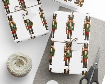 Nutcracker Wrapping Paper Holiday Gift Wrap Nutcracker Gift Wrap Elegant Christmas Gift Wrap Christmas Wrapping Paper Seasonal Gift Wrap
