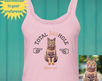 Custom Pet Portrait Tank Top: Personalized Dog Cat Photo Shirt