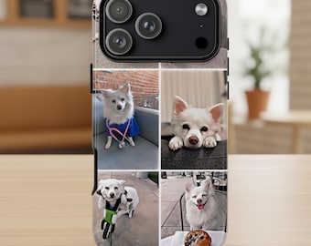 Funda personalizada para teléfono con collage de fotos y nombre de mascota, funda para iPhone 17 MagSafe con collage, funda personalizada para iPhone 17, funda resistente para Samsung S25