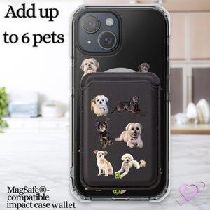 Haustier Foto MagSafe Leder Geldbörse – Personalisierter Haustier Foto Kartenhalter – Einzigartiges Geschenk für Hunde- und Katzenliebhaber