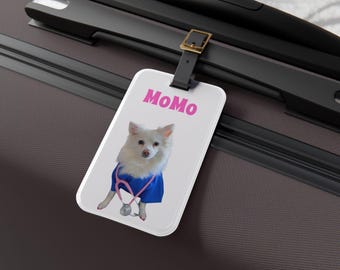 Etiqueta de equipaje personalizada para mascotas con foto y nombre de la mascota. Etiqueta de equipaje personalizada para perro. Etiqueta de equipaje personalizada para gato. Etiquetas para maletas de mascotas. Etiquetas de equipaje personalizadas para gato.
