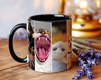 Custom Pet Photo Collage Mug – Personalized Dog or Cat Picture Coffee Cup, Pet Memorial Gift, Pet Lover Present