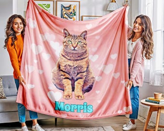 Personalized Pet Photo Blanket: Custom Fleece Dog/Cat Mom Gift
